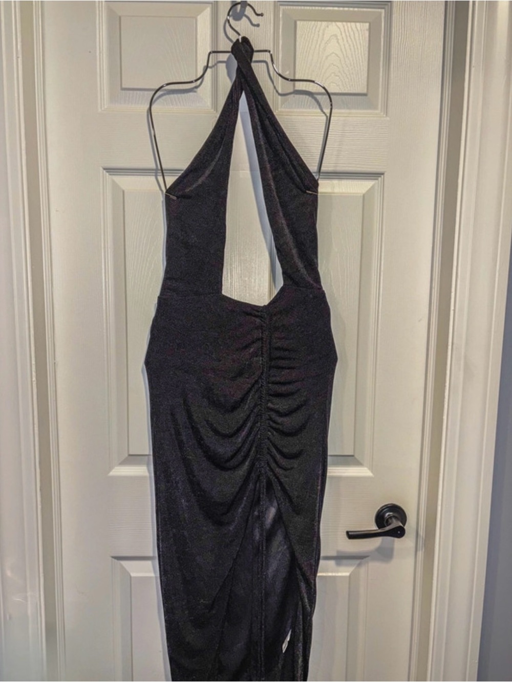 Ruched Black Maxi Dress